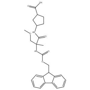 3-[2-({[(9H-fluoren-9-yl)methoxy]carbonyl}amino)-2-(methoxymethyl)propanamido]cyclopentane-1-carboxylic acid结构式