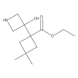 Ethyl 1-(3-hydroxyazetidin-3-yl)-3,3-dimethylcyclobutane-1-carboxylate Structure