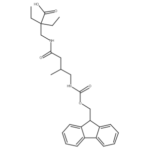 2-ethyl-2-{[4-({[(9H-fluoren-9-yl)methoxy]carbonyl}amino)-3-methylbutanamido]methyl}butanoic acid结构式