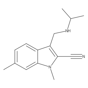 1,6-dimethyl-3-{[(propan-2-yl)amino]methyl}-1H-indole-2-carbonitrile结构式