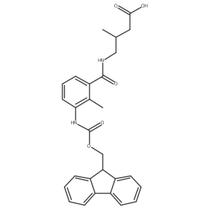 4-{[3-({[(9H-fluoren-9-yl)methoxy]carbonyl}amino)-2-methylphenyl]formamido}-3-methylbutanoic acid Structure