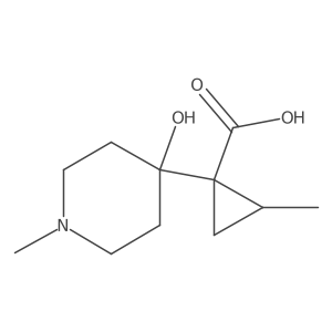 1-(4-Hydroxy-1-methylpiperidin-4-yl)-2-methylcyclopropane-1-carboxylic acid结构式