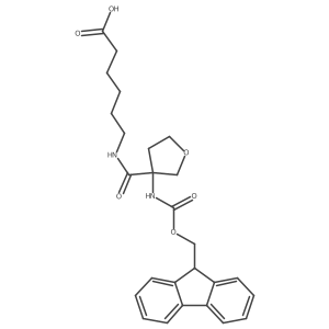 6-{[3-({[(9H-fluoren-9-yl)methoxy]carbonyl}amino)oxolan-3-yl]formamido}hexanoic acid Structure