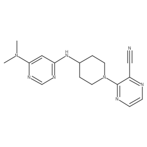 3-(4-{[6-(Dimethylamino)pyrimidin-4-yl]amino}piperidin-1-yl)pyrazine-2-carbonitrile Structure
