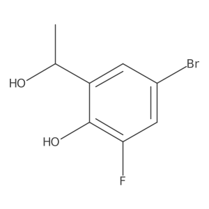 4-bromo-2-fluoro-6-[(1S)-1-hydroxyethyl]phenol结构式