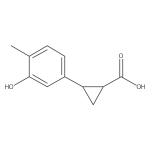 rac-(1R,2R)-2-(3-hydroxy-4-methylphenyl)cyclopropane-1-carboxylic acid Structure