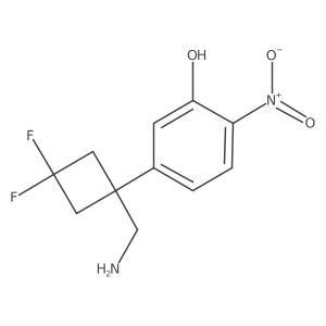 5-[1-(Aminomethyl)-3,3-difluorocyclobutyl]-2-nitrophenol Structure