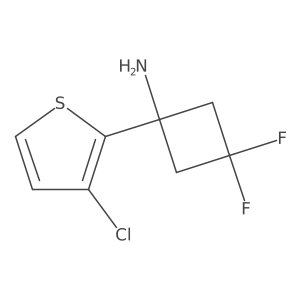 1-(3-Chlorothiophen-2-yl)-3,3-difluorocyclobutan-1-amine结构式