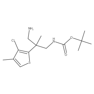 tert-butyl N-[3-amino-2-(3-chloro-4-methylthiophen-2-yl)-2-methylpropyl]carbamate Structure