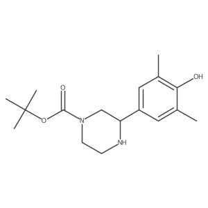 Tert-butyl 3-(4-hydroxy-3,5-dimethylphenyl)piperazine-1-carboxylate结构式
