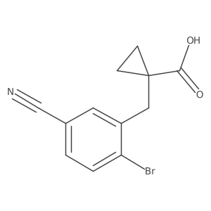 1-[(2-Bromo-5-cyanophenyl)methyl]cyclopropane-1-carboxylic acid Structure