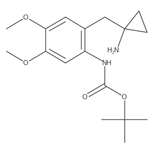 tert-butyl N-{2-[(1-aminocyclopropyl)methyl]-4,5-dimethoxyphenyl}carbamate结构式