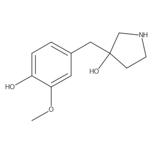 3-[(4-Hydroxy-3-methoxyphenyl)methyl]pyrrolidin-3-ol结构式