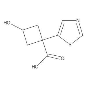 3-Hydroxy-1-(1,3-thiazol-5-yl)cyclobutane-1-carboxylic acid Structure