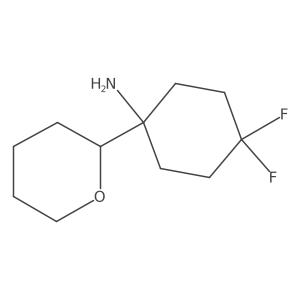 4,4-Difluoro-1-(oxan-2-yl)cyclohexan-1-amine Structure