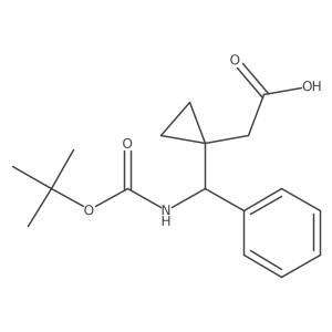 2-[1-({[(Tert-butoxy)carbonyl]amino}(phenyl)methyl)cyclopropyl]acetic acid Structure