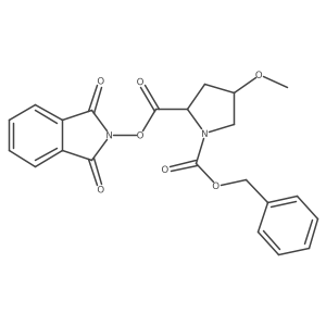 1-benzyl 2-(1,3-dioxo-2,3-dihydro-1H-isoindol-2-yl) (2R,4R)-4-methoxypyrrolidine-1,2-dicarboxylate结构式