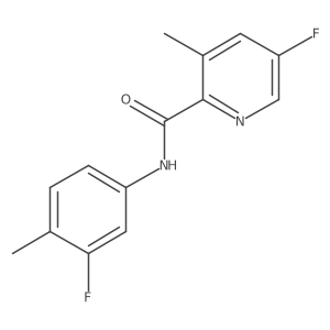5-fluoro-N-(3-fluoro-4-methylphenyl)-3-methylpyridine-2-carboxamide结构式