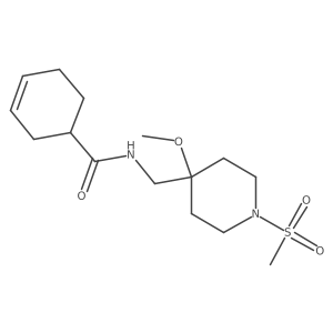 N-[(1-methanesulfonyl-4-methoxypiperidin-4-yl)methyl]cyclohex-3-ene-1-carboxamide Structure