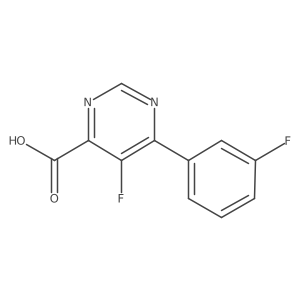 5-Fluoro-6-(3-fluorophenyl)pyrimidine-4-carboxylic acid Structure