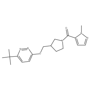3-tert-butyl-6-{[1-(1-methyl-1H-pyrazole-5-carbonyl)pyrrolidin-3-yl]methoxy}pyridazine Structure