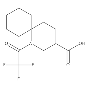 1-(2,2,2-Trifluoroacetyl)-1-azaspiro[5.5]undecane-3-carboxylic acid结构式