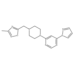 4-{4-[(3-methyl-1,2,4-oxadiazol-5-yl)methyl]piperazin-1-yl}-6-(1H-pyrazol-1-yl)pyrimidine结构式