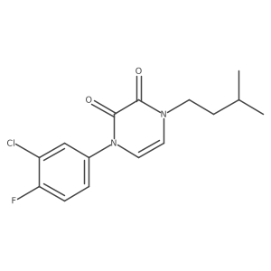 1-(3-Chloro-4-fluorophenyl)-4-(3-methylbutyl)-1,2,3,4-tetrahydropyrazine-2,3-dione结构式