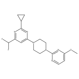 2-Cyclopropyl-4-(difluoromethyl)-6-[4-(4-methoxypyrimidin-2-yl)piperazin-1-yl]pyrimidine结构式