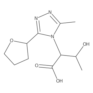 3-Hydroxy-2-(3-methyl-5-(tetrahydrofuran-2-yl)-4H-1,2,4-triazol-4-yl)butanoic acid结构式