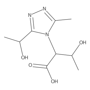 3-Hydroxy-2-(3-(1-hydroxyethyl)-5-methyl-4H-1,2,4-triazol-4-yl)butanoic acid结构式