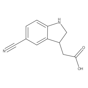2-(5-cyano-2,3-dihydro-1H-indol-3-yl)acetic Acid Structure