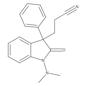 3-[1-(dimethylamino)-2-oxo-3-phenyl-2,3-dihydro-1H-indol-3-yl]propanenitrile结构式
