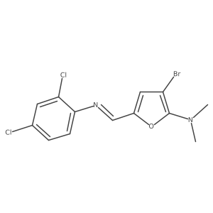 2-Furanamine, 3-bromo-5-[[(2,4-dichlorophenyl)imino]methyl]-N,N-dimethyl- Structure