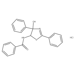 N-(4-hydroxy-2,4-diphenyl-4,5-dihydrothiazol-5-yl)benzamide hydrochloride Structure