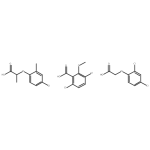3,6-Dichloro-2-methoxybenzoic acid mixt. with 2-(4-chloro-2-methylphenoxy)propanoic acid and (2,4-dichlorophenoxy)acetic acid结构式