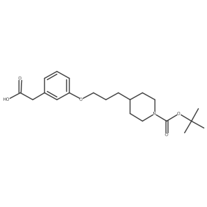 3-(3-(N-Boc-piperidin-4-yl)-propoxy)-phenylacetic acid结构式