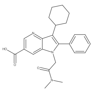 3-Cyclohexyl-1-[2-(dimethylamino)-2-oxo-ethyl]-2-phenyl-pyrrolo[3,2-b]pyridine-6-carboxylic acid结构式