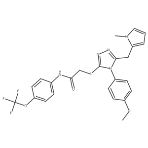 2-((4-(4-methoxyphenyl)-5-((1-methyl-1H-pyrrol-2-yl)methyl)-4H-1,2,4-triazol-3-yl)thio)-N-(4-(trifluoromethoxy)phenyl)acetamide Structure