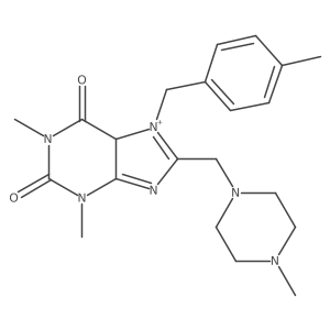1,3-dimethyl-7-[(4-methylphenyl)methyl]-8-[(4-methylpiperazin-1-yl)methyl]-5H-purin-7-ium-2,6-dione Structure