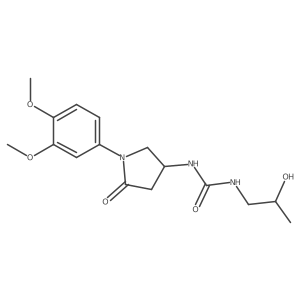 1-[1-(3,4-Dimethoxyphenyl)-5-oxopyrrolidin-3-yl]-3-(2-hydroxypropyl)urea结构式