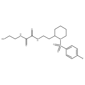 N1-(2-(1-((4-fluorophenyl)sulfonyl)piperidin-2-yl)ethyl)-N2-(2-hydroxyethyl)oxalamide结构式