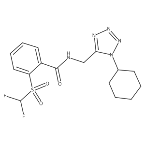 N-((1-cyclohexyl-1H-tetrazol-5-yl)methyl)-2-((difluoromethyl)sulfonyl)benzamide结构式