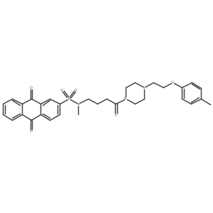 N-methyl-9,10-dioxo-N-(4-oxo-4-(4-(2-(p-tolyloxy)ethyl)piperazin-1-yl)butyl)-9,10-dihydroanthracene-2-sulfonamide Structure