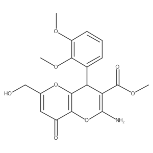 Methyl 2-amino-4-(2,3-dimethoxyphenyl)-6-(hydroxymethyl)-8-oxo-4,8-dihydropyrano[3,2-b]pyran-3-carboxylate Structure
