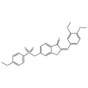 (2Z)-2-(3,4-dimethoxybenzylidene)-3-oxo-2,3-dihydro-1-benzofuran-6-yl 4-methoxybenzenesulfonate结构式