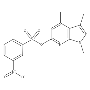 1,3,4-trimethyl-1H-pyrazolo[3,4-b]pyridin-6-yl 3-nitrobenzene-1-sulfonate Structure