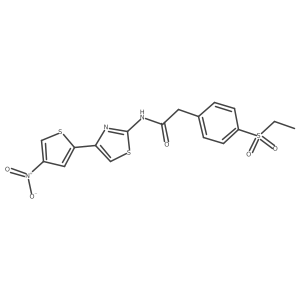 2-(4-(ethylsulfonyl)phenyl)-N-(4-(4-nitrothiophen-2-yl)thiazol-2-yl)acetamide Structure