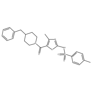 Benzenesulfonamide, 4-methyl-N-[4-methyl-5-[[4-(phenylmethyl)-1-piperidinyl]carbonyl]-2-thiazolyl]- Structure