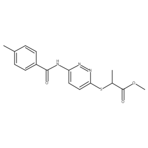 Methyl 2-((6-(4-methylbenzamido)pyridazin-3-yl)thio)propanoate Structure